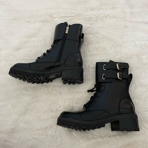 DKNY Bart Combat Boots - Black - Size 6.5